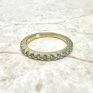 14 Karat Yellow Gold 0.40 Carat Diamond Half Eternity Band Ring
