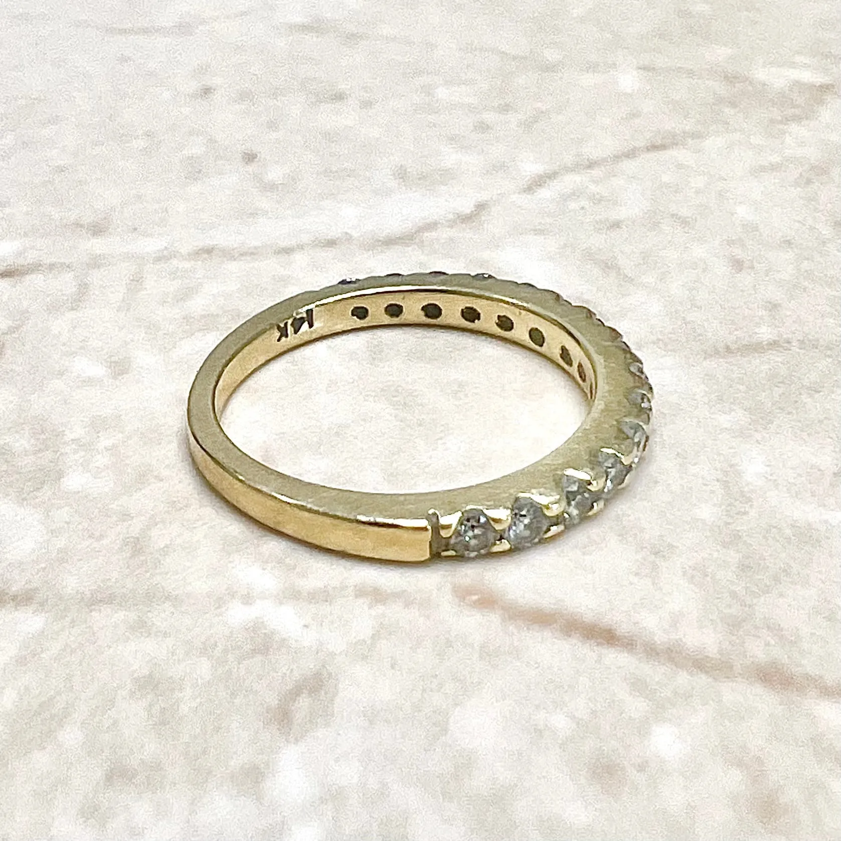 14 Karat Yellow Gold 0.40 Carat Diamond Half Eternity Band Ring