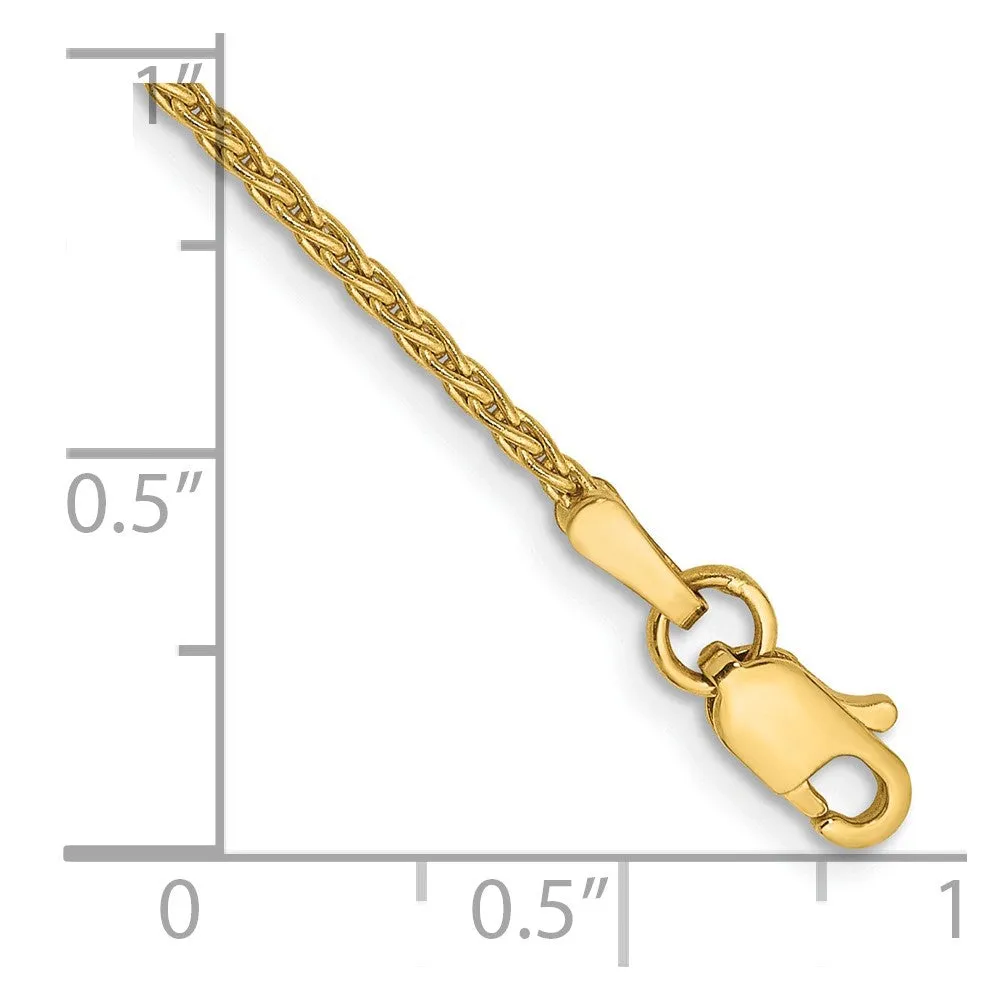 14k 6 inch 1.5mm Parisian Wheat with Lobster Clasp Chain