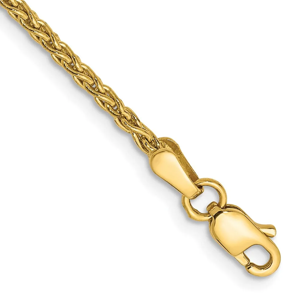 14k 8 inch 1.75mm Parisian Wheat with Lobster Clasp Bracelet