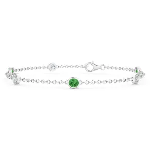 14k Emeralds Diamonds By the Yard Bracelet (1.14 cts.tw)