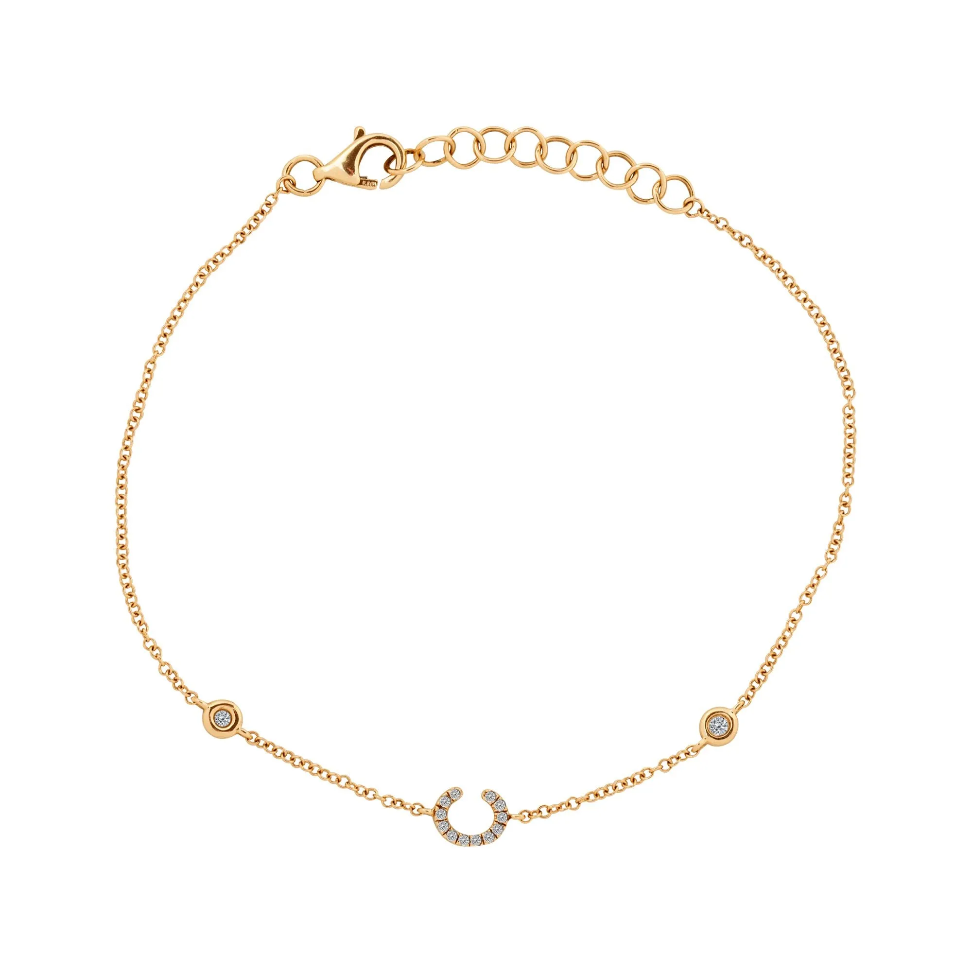 14k Fine Gold Initial Bracelet
