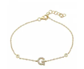 14k Fine Gold Initial Bracelet