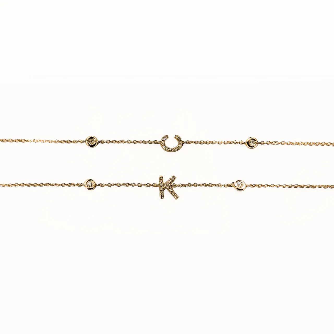 14k Fine Gold Initial Bracelet