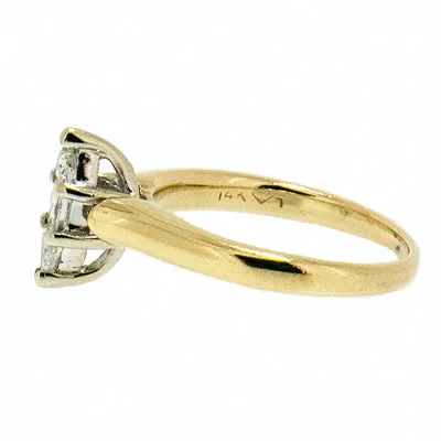 14K Gold 1.00 CTW Marquise Illusion 3 Diamond Engagement Ring