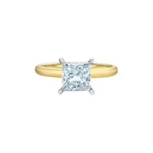 14K Gold (1.50ct) Princess Cut Lab Grown Diamond Solitaire Engagement Ring
