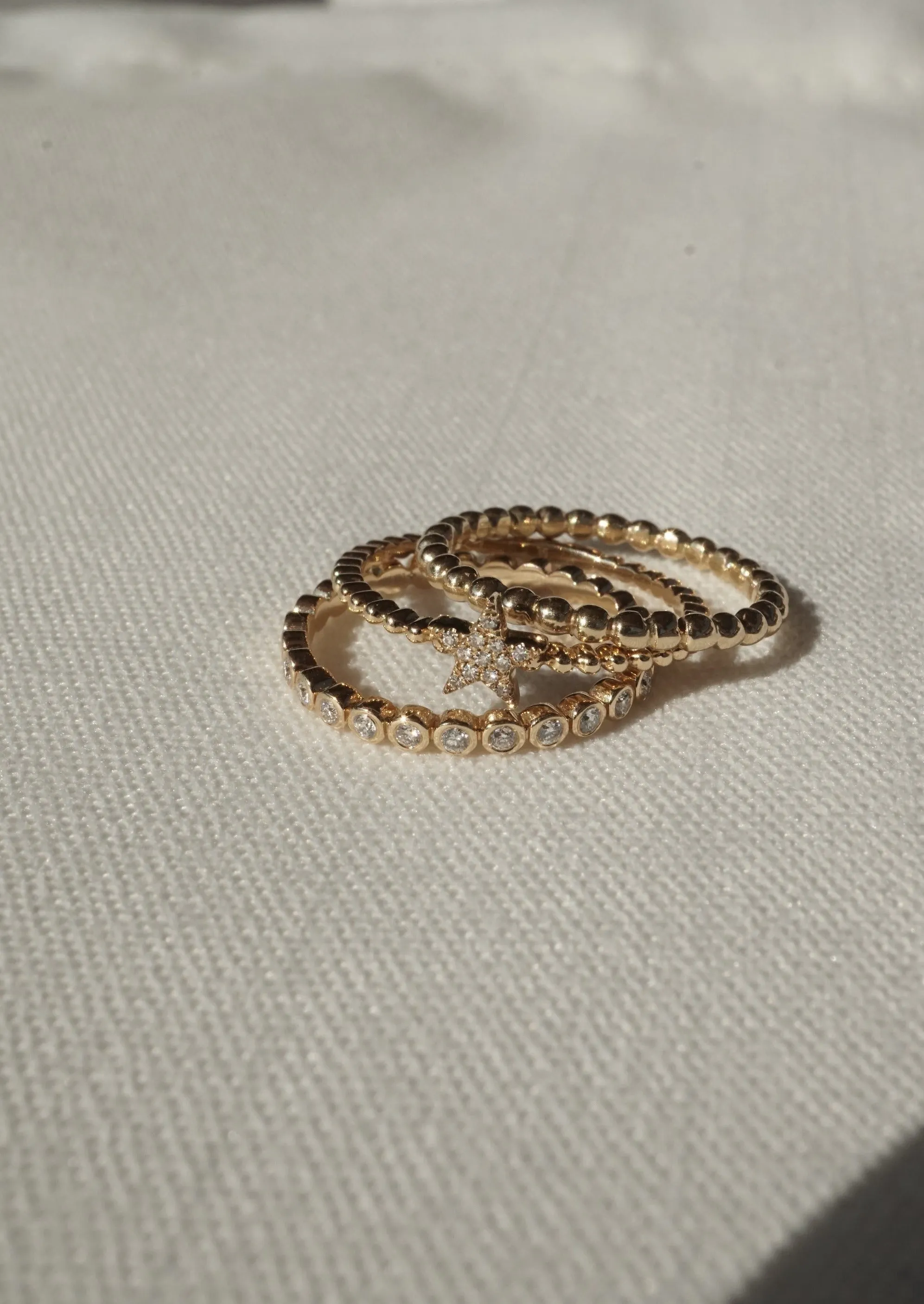14k Gold Beads Eternity Band