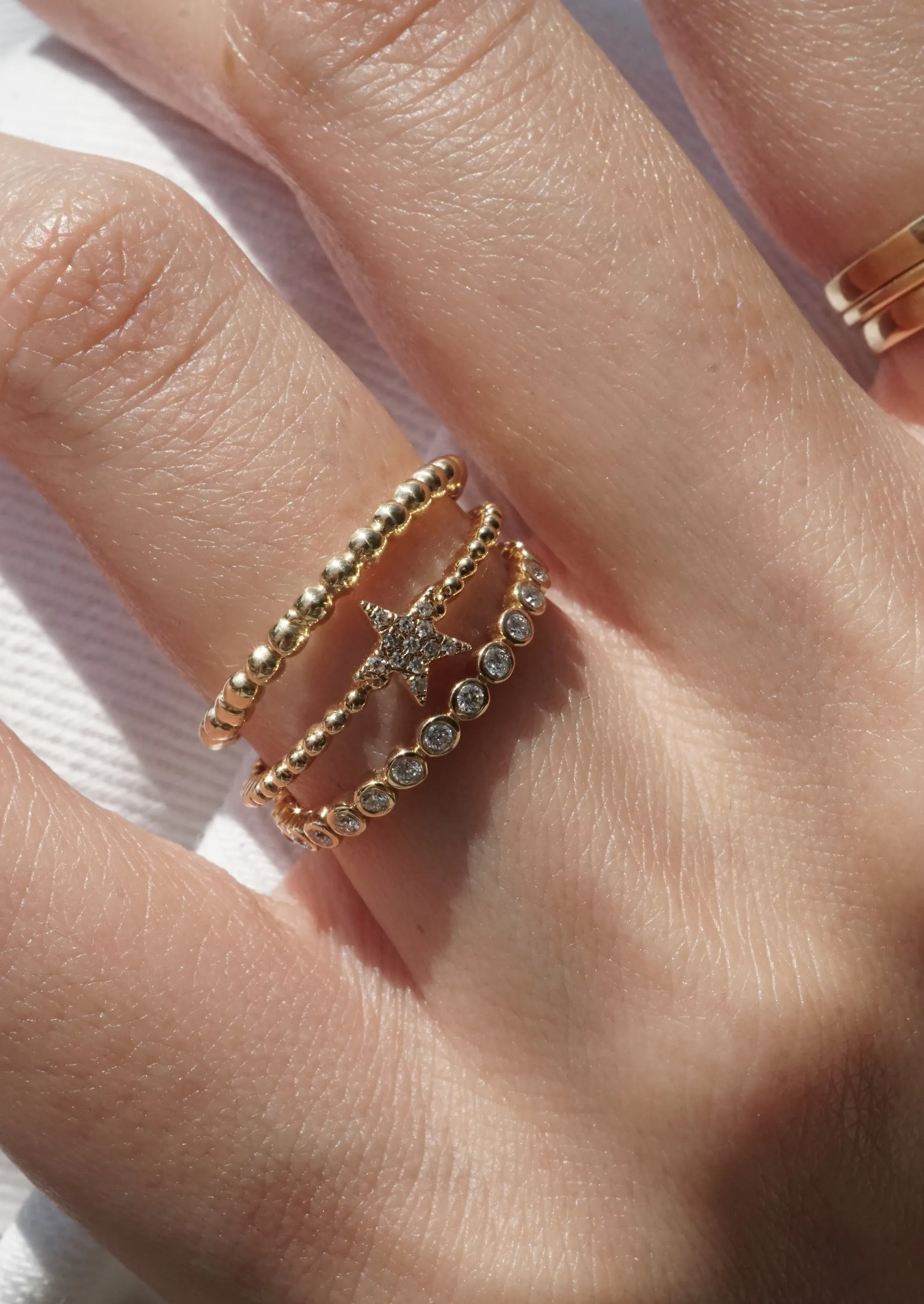 14k Gold Beads Eternity Band