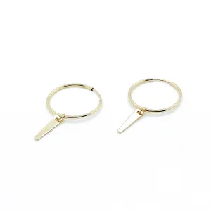 14K gold-filled minimalist charm hoops