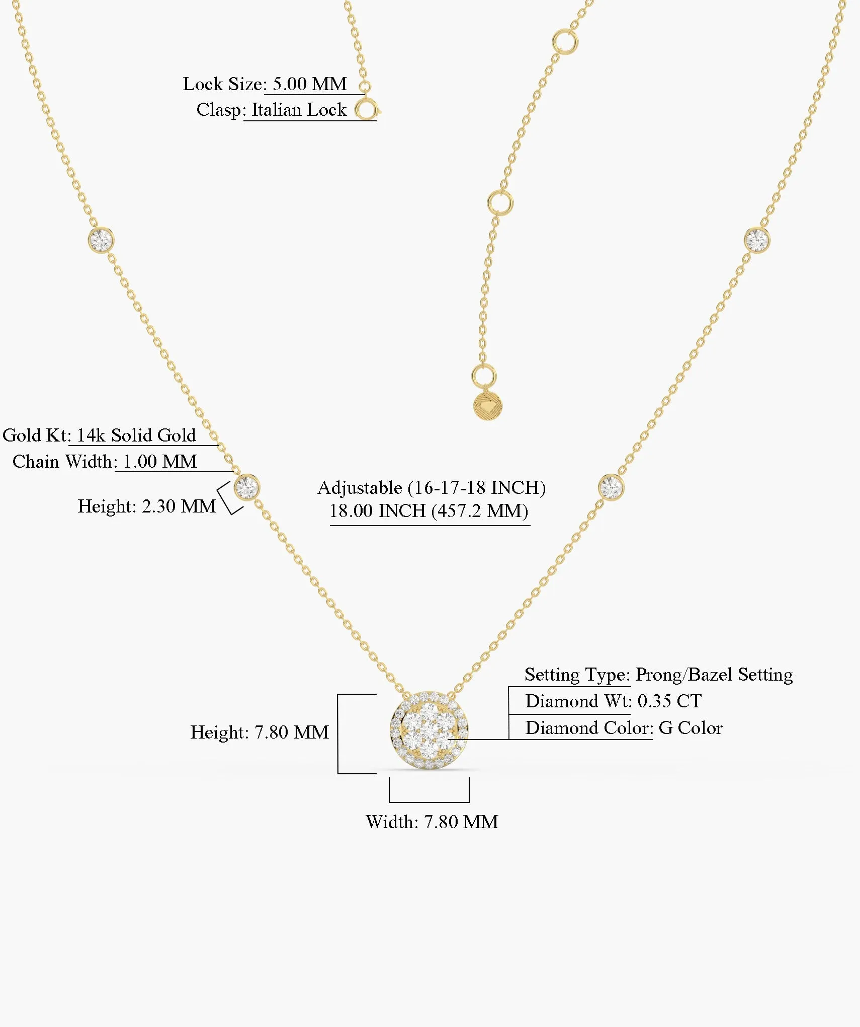 14K Gold Glitter Circle Pendant