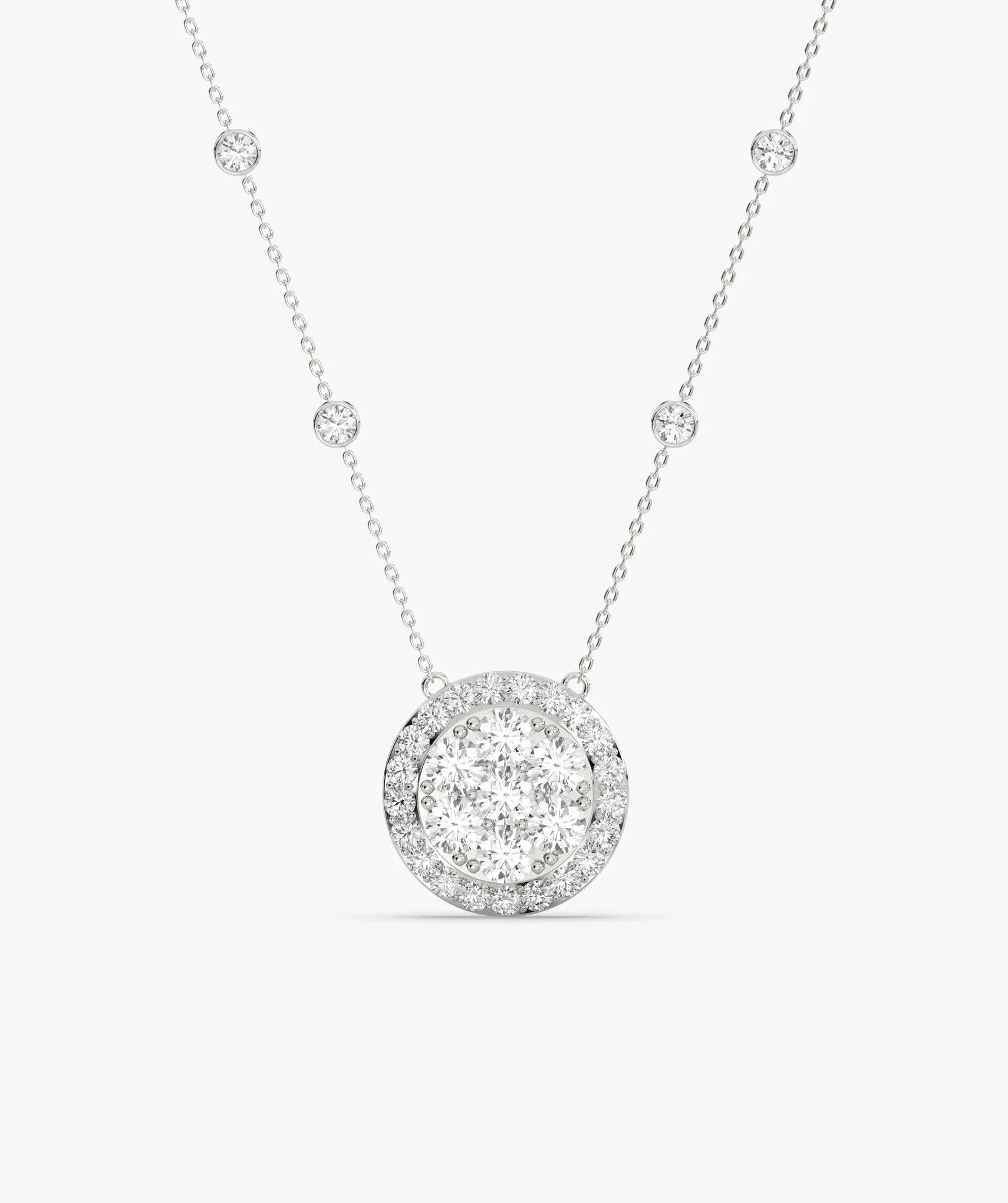 14K Gold Glitter Circle Pendant
