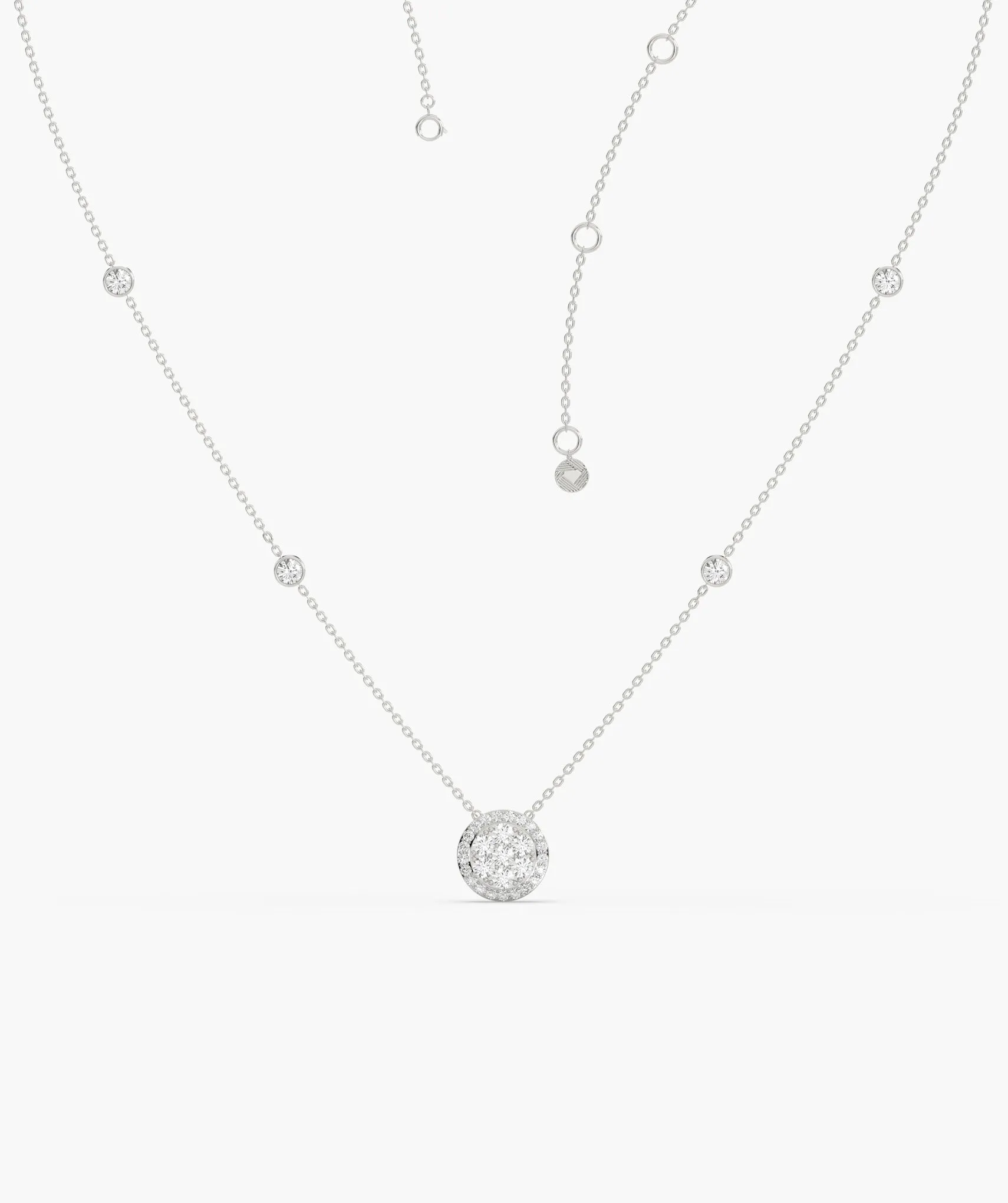 14K Gold Glitter Circle Pendant