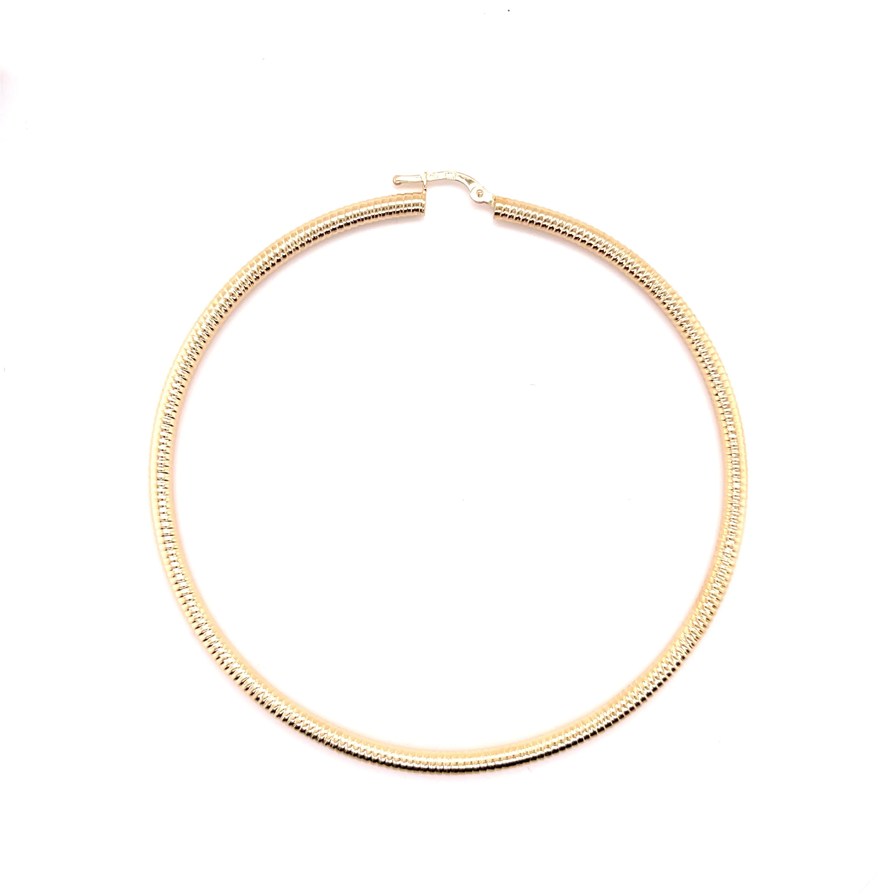 14K Gold Large 80mm Textured Hoops