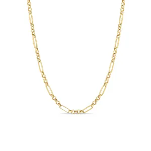 14k Gold Medium Paperclip Rolo Chain Necklace