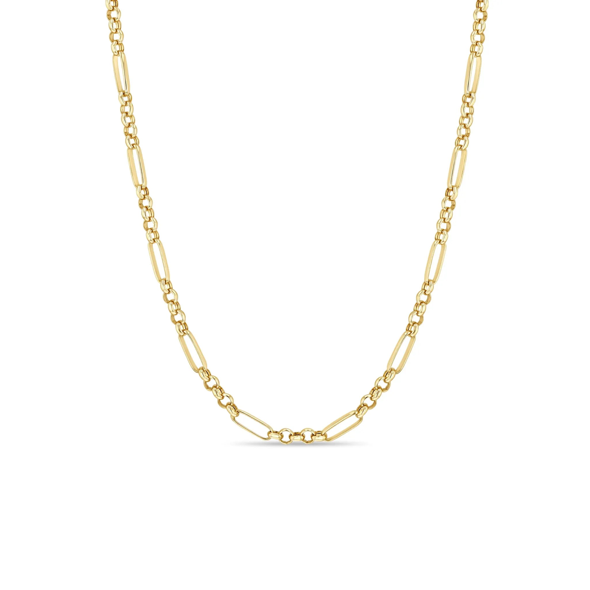 14k Gold Medium Paperclip Rolo Chain Necklace