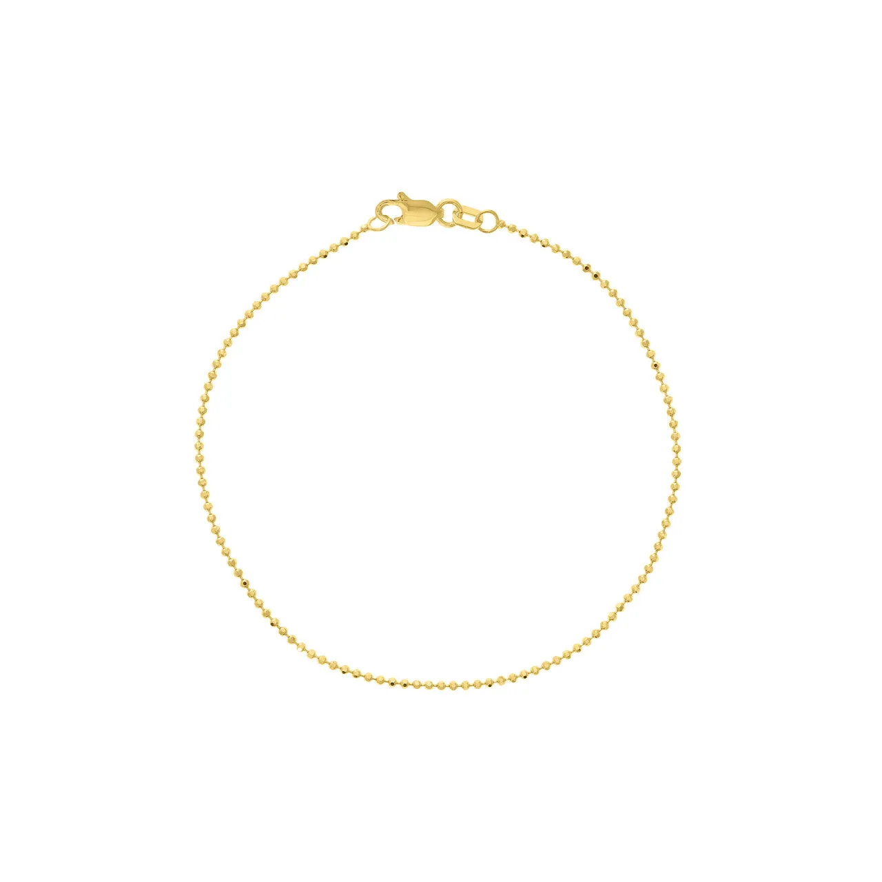 14K Gold Mini Diamond Cut Bead Bracelet