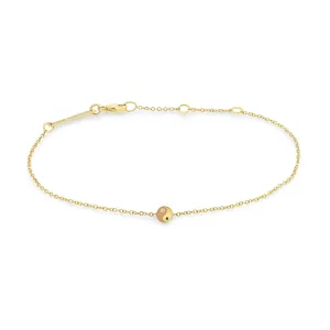 14k Itty Bitty Black & White Diamond Yin Yang Bracelet