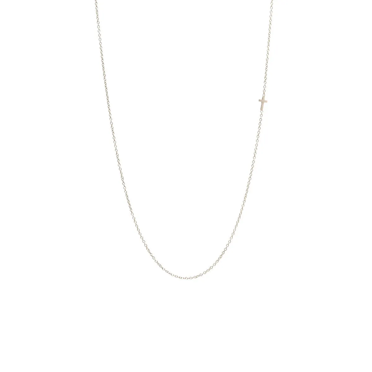 14k Itty Bitty Off-Center Cross Necklace