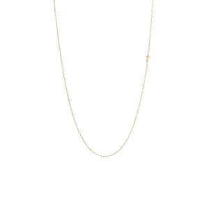 14k Itty Bitty Off-Center Cross Necklace