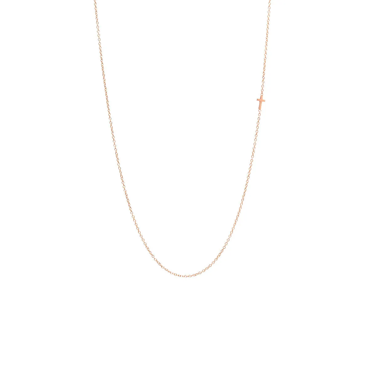 14k Itty Bitty Off-Center Cross Necklace