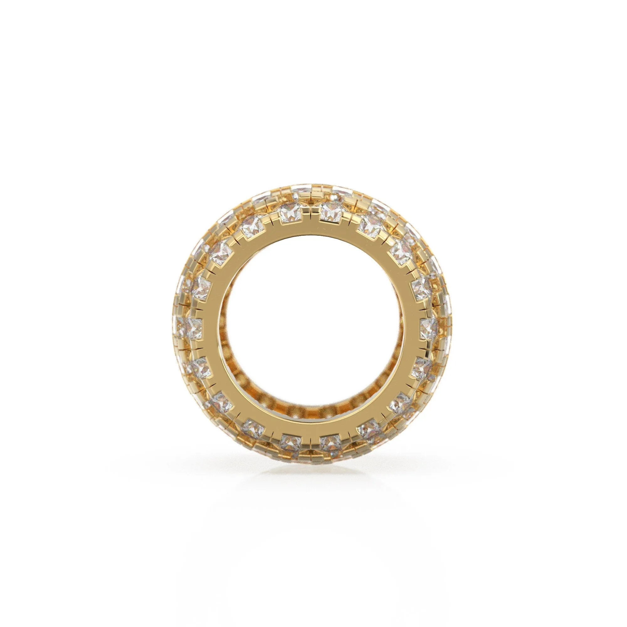 14K Large Solid Italian Gold Diamond Rondels, Charm Roundel, Diamonds, Enhancer Charm, Pave set Diamonds, Texture Rondelle spacer charms