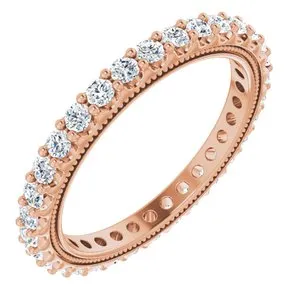 14K Rose 1 CTW Natural Diamond Eternity Band Size 7.5