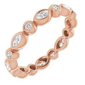 14K Rose 1/3 CTW Diamond Eternity Band Size 4
