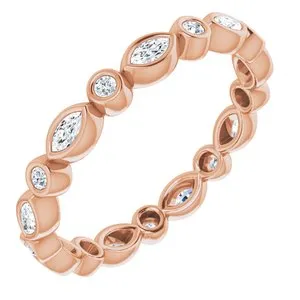 14K Rose 1/3 CTW Diamond Eternity Band Size 6