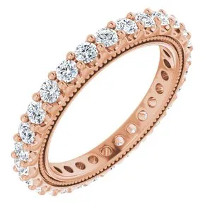 14K Rose 7/8 CTW Natural Diamond Eternity Band Size 4