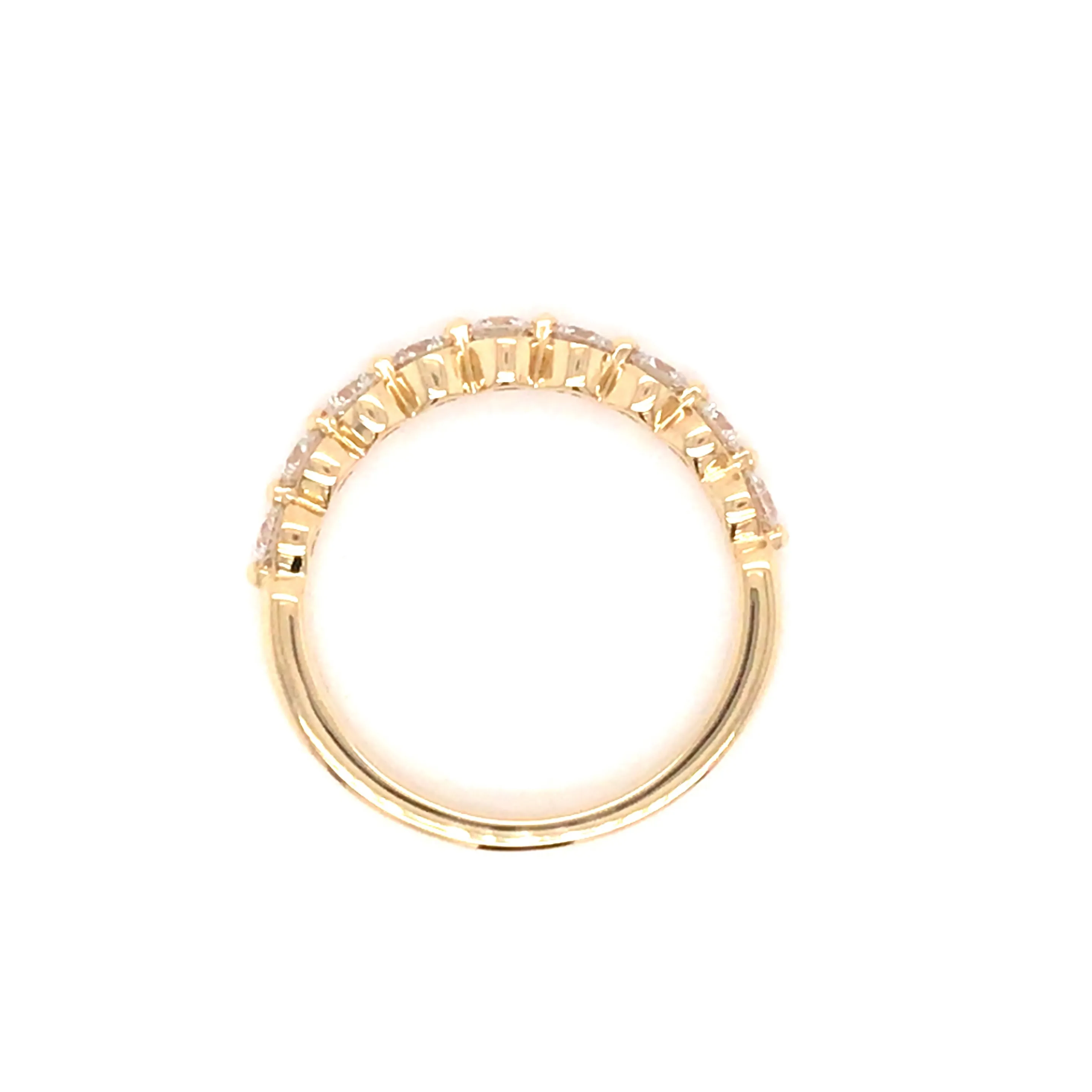 14K Round Diamond Halfway Eternity Band Yellow Gold