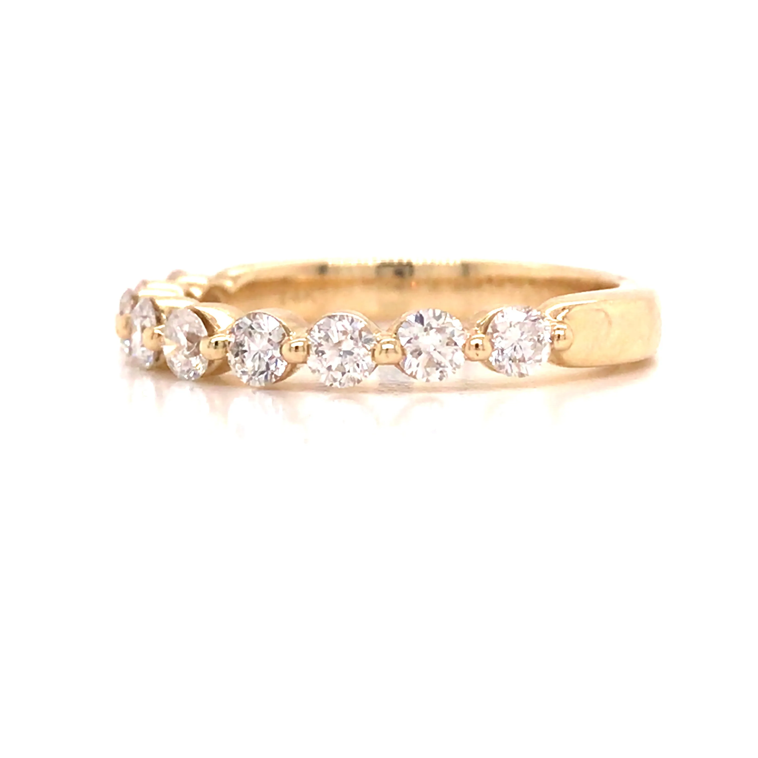14K Round Diamond Halfway Eternity Band Yellow Gold