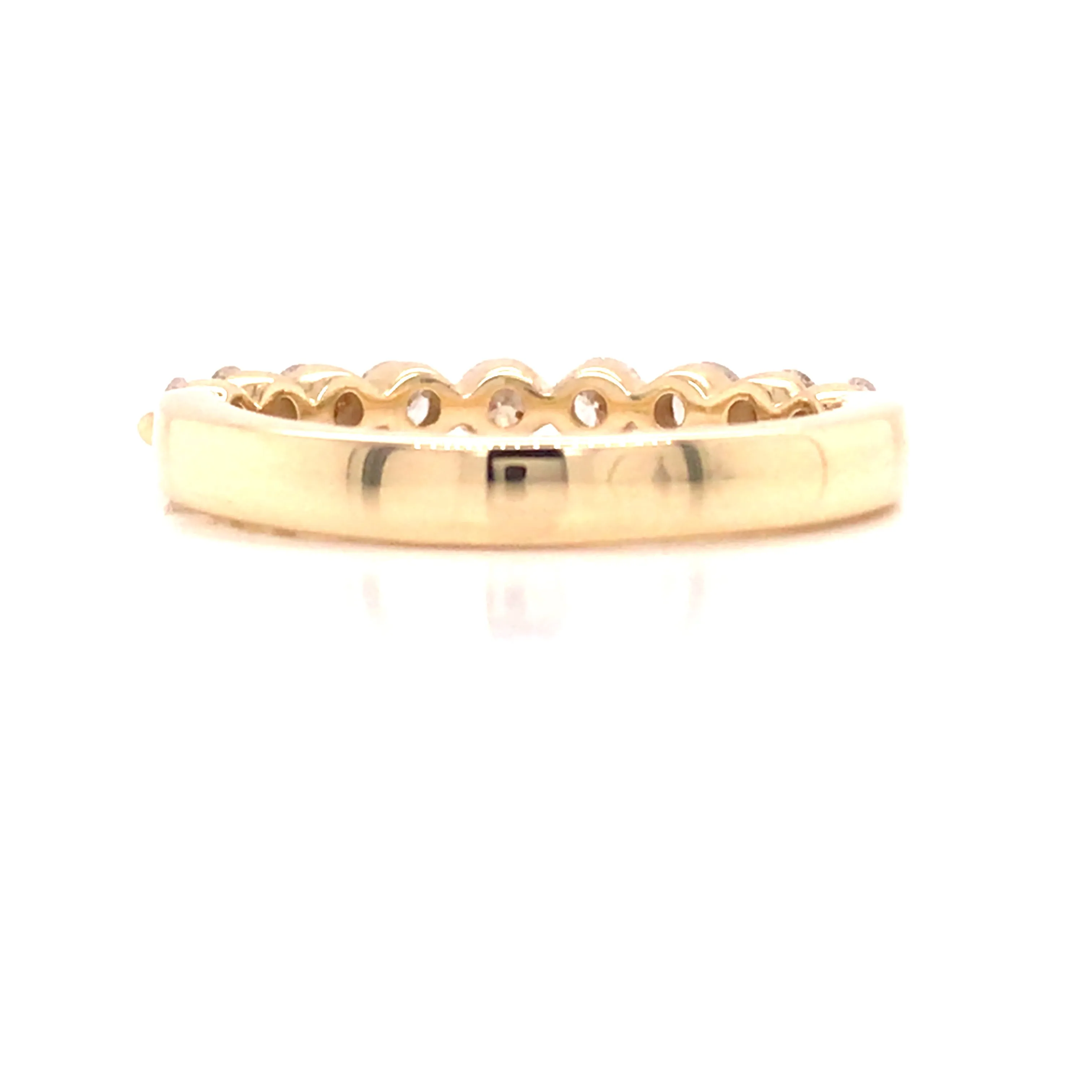 14K Round Diamond Halfway Eternity Band Yellow Gold