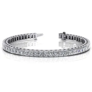 14k Solid Gold Princess Cut Diamond Tennis Bracelet (3.70.cts.tw)