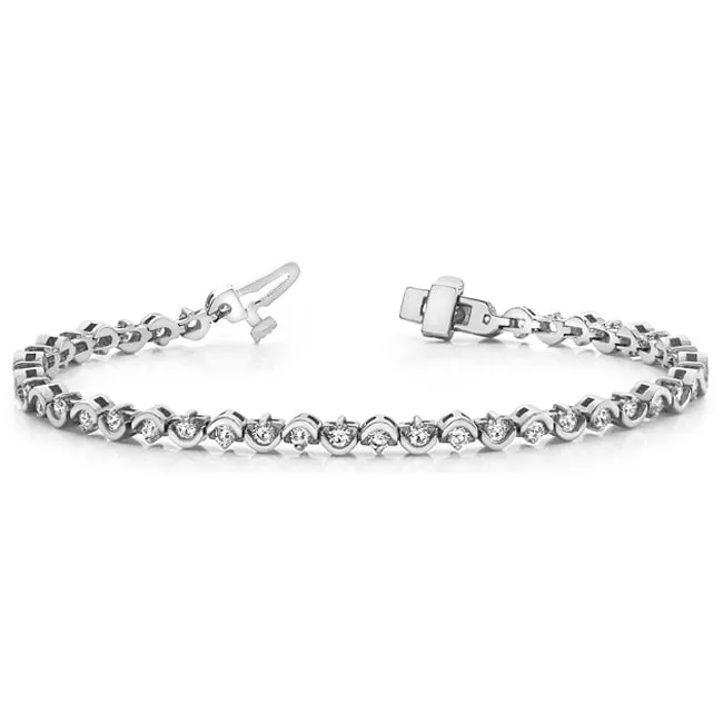14k Solid Gold Round Cut Diamond Tennis Bracelet (1.55.cts.tw)