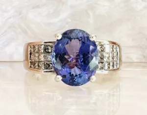 14k Tanzanite and Diamond Ring
