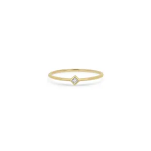 14k Tiny Princess Diamond Ring
