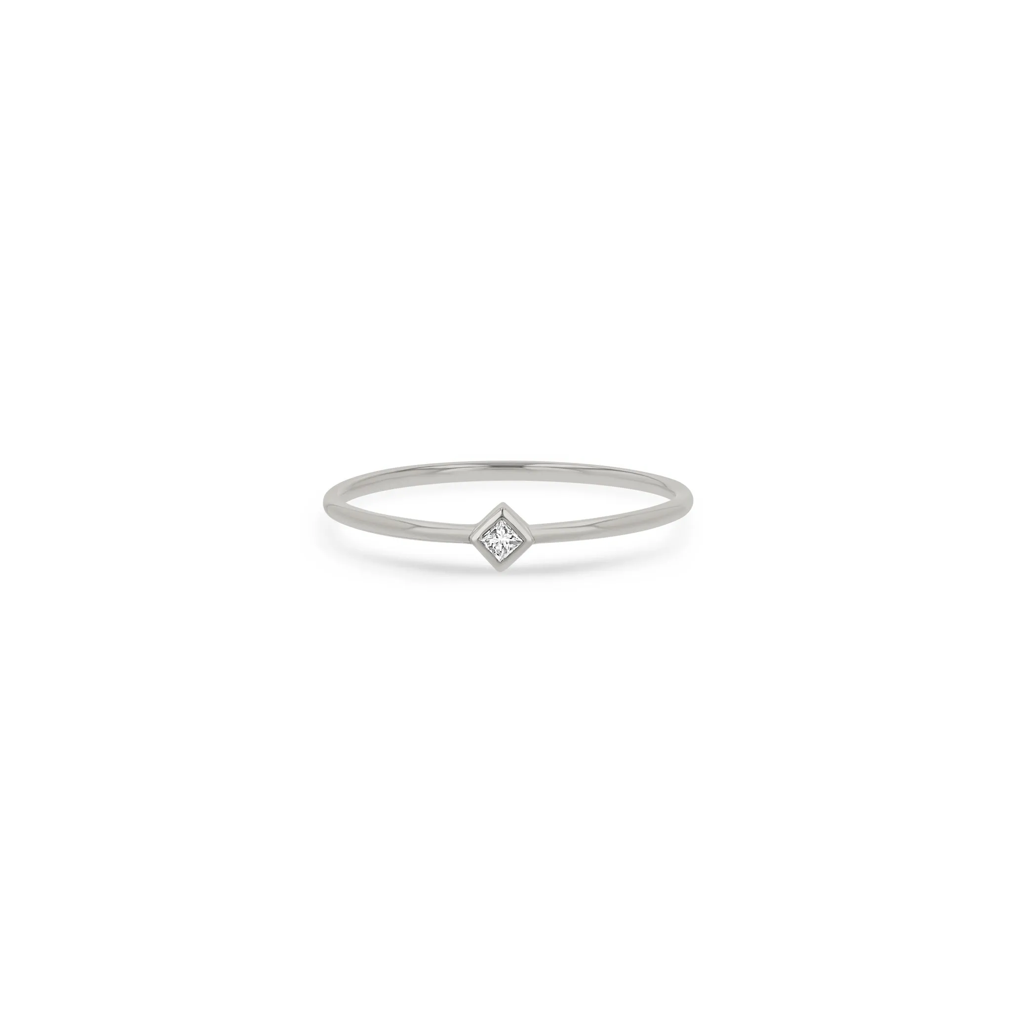 14k Tiny Princess Diamond Ring