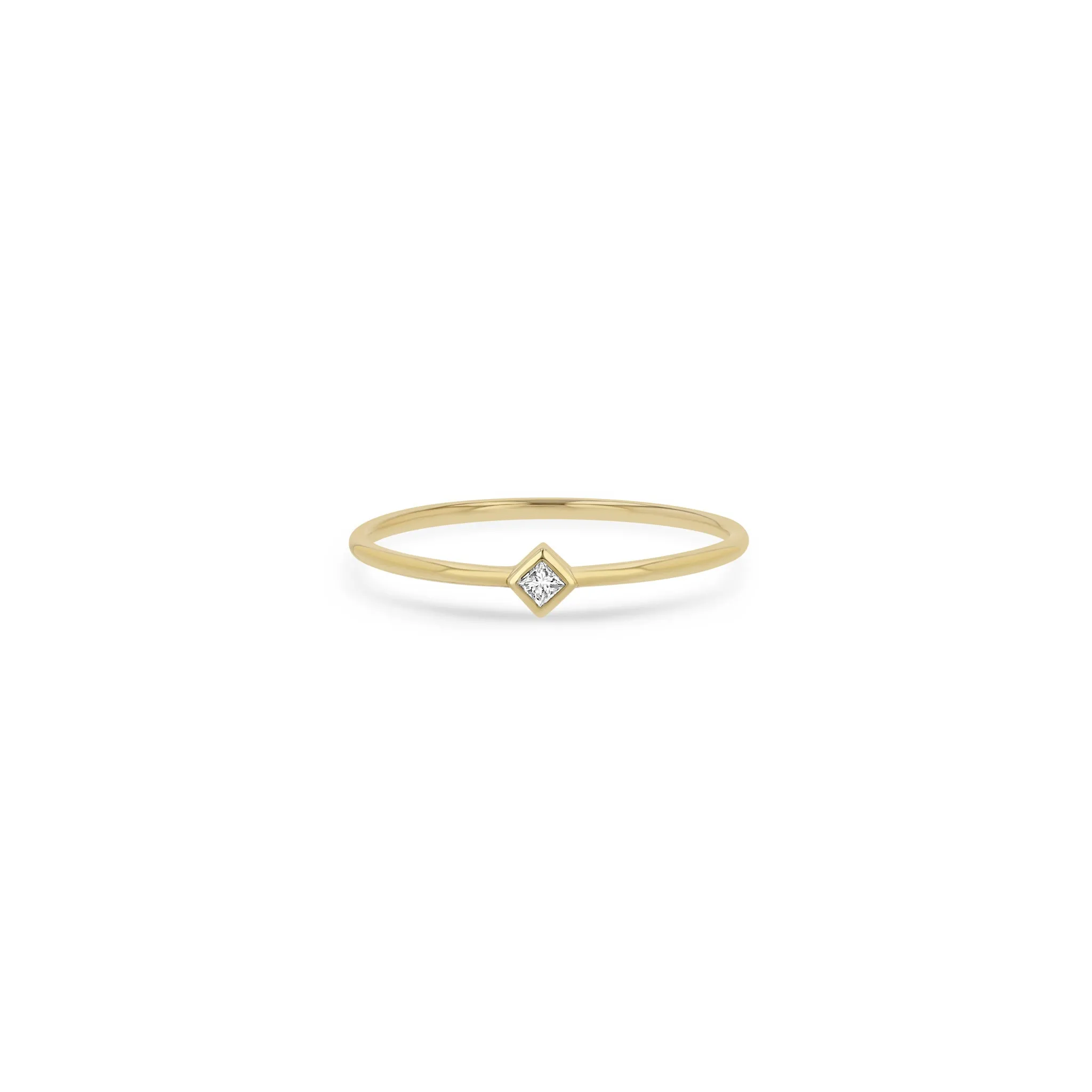 14k Tiny Princess Diamond Ring