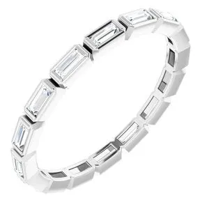 14K White 1/2 CTW Diamond Eternity Band Size 7.5