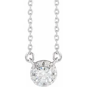 14K White 1/5 CTW Lab-Grown Diamond French-Set 16-18" Necklace
