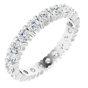 14K White 2.5 mm Round Forever One™ Created Moissanite Eternity Band Size 7