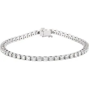 14K White 3 1/2 CTW Lab-Grown Diamond Line 7 1/4" Bracelet