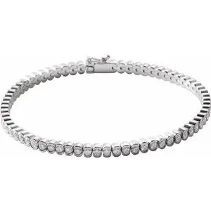 14K White 3 CTW Diamond Line 7" Bracelet