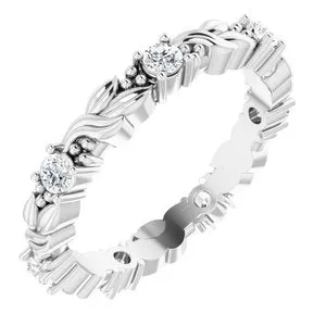 14K White 3/8 CTW Natural Diamond Eternity Band Size 5.5