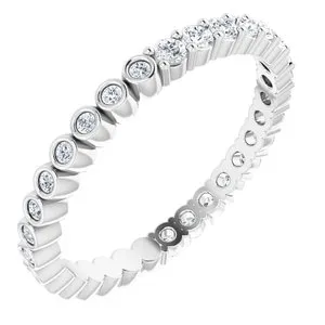 14K White 5/8 CTW Natural Diamond Reversible Eternity Band Size 8