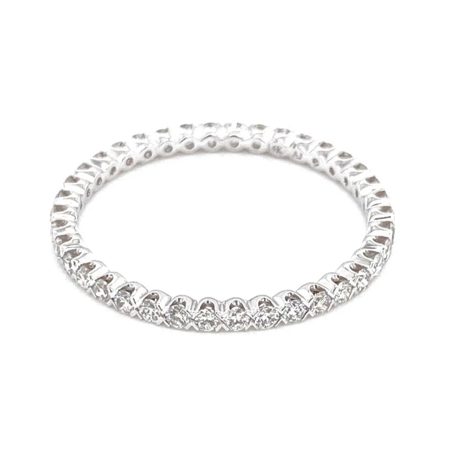 14K White Gold 0.46ct Diamond Criss-Cross Eternity Band