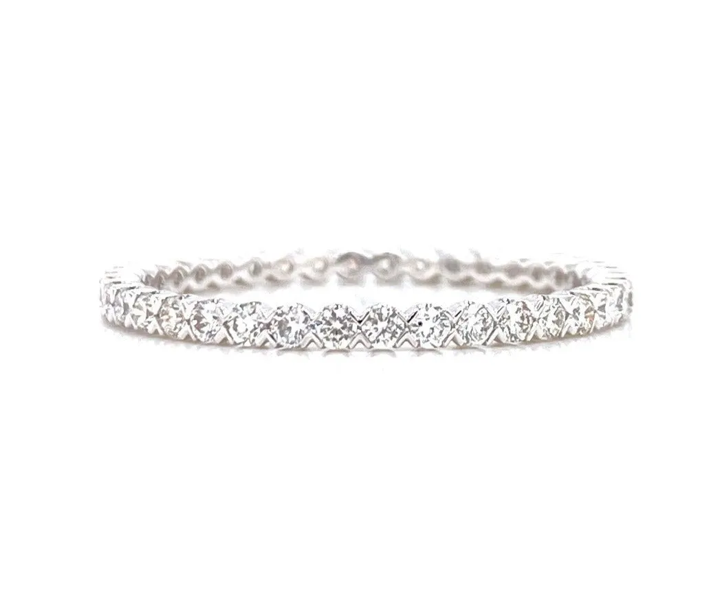 14K White Gold 0.46ct Diamond Criss-Cross Eternity Band