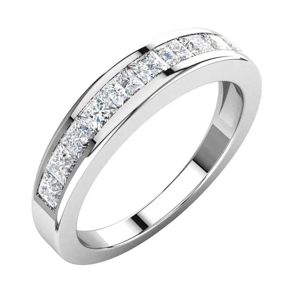 14k White Gold 1 CTW Diamond Anniversary Band Size 5