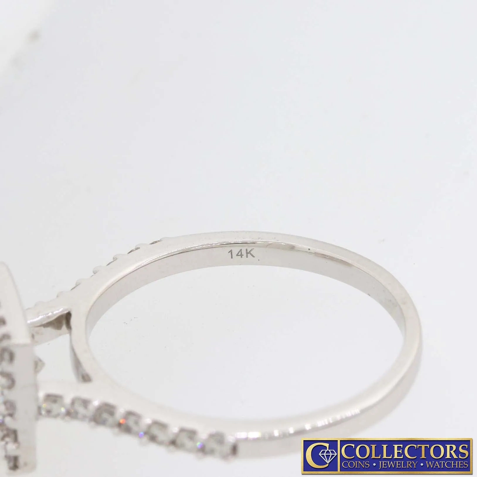 14k White Gold 1.01ctw Princess Diamond Halo Engagement Ring EGL $4910 G8