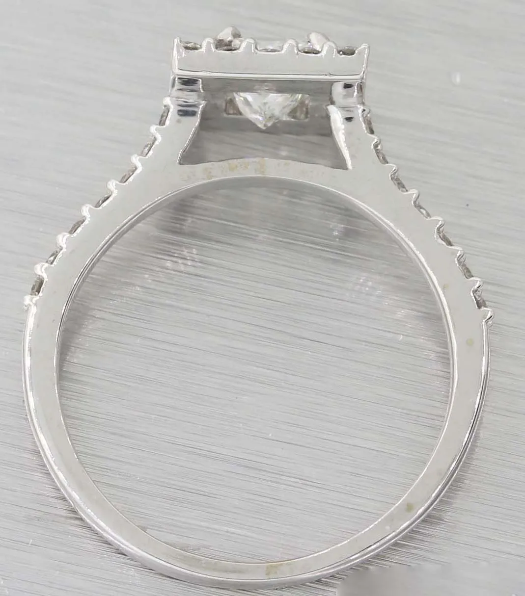 14k White Gold 1.01ctw Princess Diamond Halo Engagement Ring EGL $4910 G8